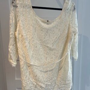 Motherhood Cream Lace Blouse